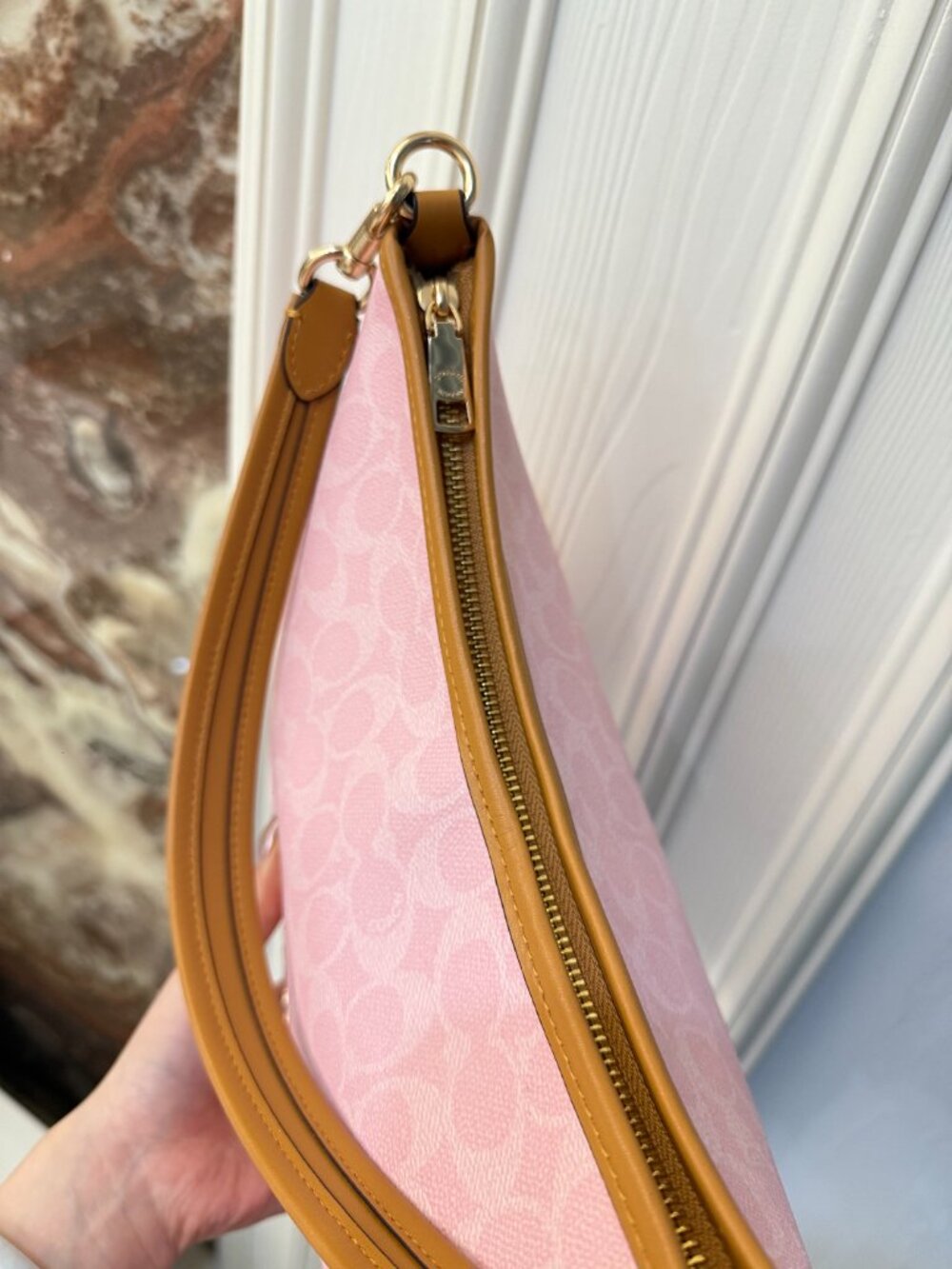 NWT Coach Gold/Powder Pink Laurel Shoulder Bag With Charms CEL12 - Picture 6 of 8